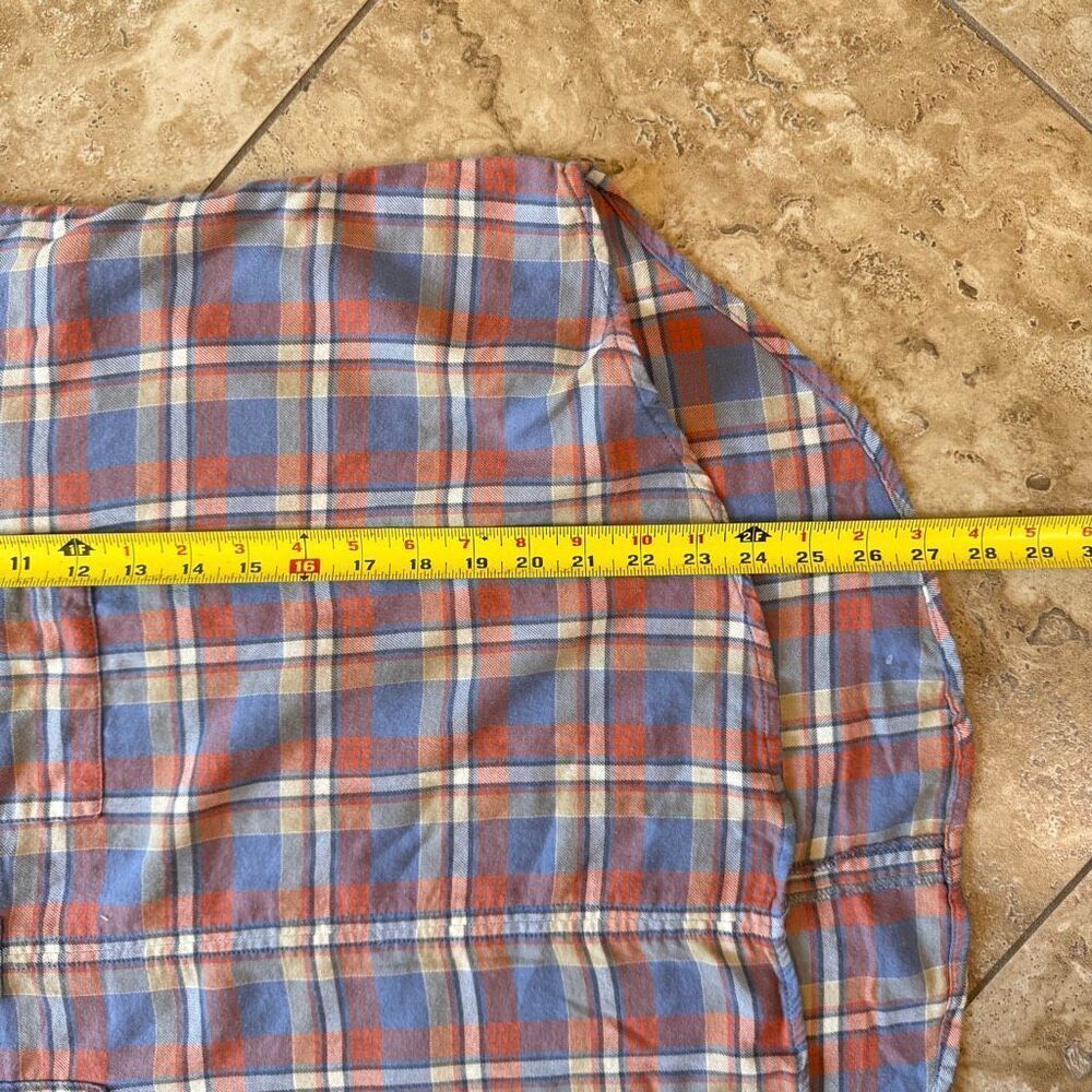 NWT American Eagle Popover Plaid Shirt Womens Medium Relaxed Oversized Blue - Picture 9 of 9